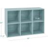 imageBest Choice Products 9Cube Storage Organizer 11in Shelf Opening Bookcase Display Shelf Customizable w 3 Removable Back Panels  GreigeLight Blue
