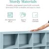 imageBest Choice Products 9Cube Storage Organizer 11in Shelf Opening Bookcase Display Shelf Customizable w 3 Removable Back Panels  GreigeLight Blue