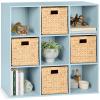 imageBest Choice Products 9Cube Storage Organizer 11in Shelf Opening Bookcase Display Shelf Customizable w 3 Removable Back Panels  GreigeLight Blue