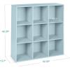 imageBest Choice Products 9Cube Storage Organizer 11in Shelf Opening Bookcase Display Shelf Customizable w 3 Removable Back Panels  GreigeLight Blue