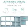 imageBest Choice Products 9Cube Storage Organizer 11in Shelf Opening Bookcase Display Shelf Customizable w 3 Removable Back Panels  GreigeLight Blue
