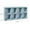 imageBest Choice Products 9Cube Storage Organizer 11in Shelf Opening Bookcase Display Shelf Customizable w 3 Removable Back Panels  GreigeLight Blue