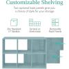 imageBest Choice Products 9Cube Storage Organizer 11in Shelf Opening Bookcase Display Shelf Customizable w 3 Removable Back Panels  GreigeLight Blue