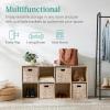 imageBest Choice Products 9Cube Storage Organizer 11in Shelf Opening Bookcase Display Shelf Customizable w 3 Removable Back Panels  GreigeLight Oak