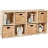imageBest Choice Products 9Cube Storage Organizer 11in Shelf Opening Bookcase Display Shelf Customizable w 3 Removable Back Panels  GreigeLight Oak
