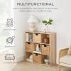 imageBest Choice Products 9Cube Storage Organizer 11in Shelf Opening Bookcase Display Shelf Customizable w 3 Removable Back Panels  GreigeLight Oak