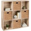 imageBest Choice Products 9Cube Storage Organizer 11in Shelf Opening Bookcase Display Shelf Customizable w 3 Removable Back Panels  GreigeLight Oak