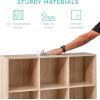 imageBest Choice Products 9Cube Storage Organizer 11in Shelf Opening Bookcase Display Shelf Customizable w 3 Removable Back Panels  GreigeLight Oak