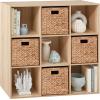 imageBest Choice Products 9Cube Storage Organizer 11in Shelf Opening Bookcase Display Shelf Customizable w 3 Removable Back Panels  GreigeLight Oak