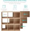 imageBest Choice Products 9Cube Storage Organizer 11in Shelf Opening Bookcase Display Shelf Customizable w 3 Removable Back Panels  GreigeLight Oak