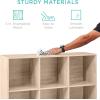 imageBest Choice Products 9Cube Storage Organizer 11in Shelf Opening Bookcase Display Shelf Customizable w 3 Removable Back Panels  GreigeLight Oak