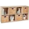 imageBest Choice Products 9Cube Storage Organizer 11in Shelf Opening Bookcase Display Shelf Customizable w 3 Removable Back Panels  GreigeLight Oak