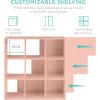 imageBest Choice Products 9Cube Storage Organizer 11in Shelf Opening Bookcase Display Shelf Customizable w 3 Removable Back Panels  GreigeLight Pink