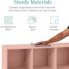 imageBest Choice Products 9Cube Storage Organizer 11in Shelf Opening Bookcase Display Shelf Customizable w 3 Removable Back Panels  GreigeLight Pink