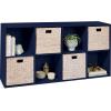 imageBest Choice Products 9Cube Storage Organizer 11in Shelf Opening Bookcase Display Shelf Customizable w 3 Removable Back Panels  GreigeNavy