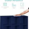 imageBest Choice Products 9Cube Storage Organizer 11in Shelf Opening Bookcase Display Shelf Customizable w 3 Removable Back Panels  GreigeNavy
