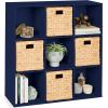 imageBest Choice Products 9Cube Storage Organizer 11in Shelf Opening Bookcase Display Shelf Customizable w 3 Removable Back Panels  GreigeNavy