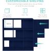 imageBest Choice Products 9Cube Storage Organizer 11in Shelf Opening Bookcase Display Shelf Customizable w 3 Removable Back Panels  GreigeNavy