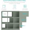 imageBest Choice Products 9Cube Storage Organizer 11in Shelf Opening Bookcase Display Shelf Customizable w 3 Removable Back Panels  GreigeSage