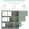 imageBest Choice Products 9Cube Storage Organizer 11in Shelf Opening Bookcase Display Shelf Customizable w 3 Removable Back Panels  GreigeSage
