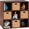 imageBest Choice Products 9Cube Storage Organizer 11in Shelf Opening Bookcase Display Shelf Customizable w 3 Removable Back Panels  GreigeWalnut