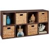 imageBest Choice Products 9Cube Storage Organizer 11in Shelf Opening Bookcase Display Shelf Customizable w 3 Removable Back Panels  GreigeWalnut