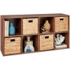 imageBest Choice Products 9Cube Storage Organizer 11in Shelf Opening Bookcase Display Shelf Customizable w 3 Removable Back Panels  GreigeWalnut
