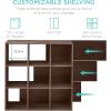 imageBest Choice Products 9Cube Storage Organizer 11in Shelf Opening Bookcase Display Shelf Customizable w 3 Removable Back Panels  GreigeWalnut