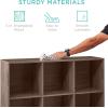 imageBest Choice Products 9Cube Storage Organizer 11in Shelf Opening Bookcase Display Shelf Customizable w 3 Removable Back Panels  GreigeWalnut