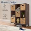 imageBest Choice Products 9Cube Storage Organizer 11in Shelf Opening Bookcase Display Shelf Customizable w 3 Removable Back Panels  GreigeWalnut