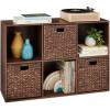 imageBest Choice Products 9Cube Storage Organizer 11in Shelf Opening Bookcase Display Shelf Customizable w 3 Removable Back Panels  GreigeWalnut