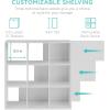 imageBest Choice Products 9Cube Storage Organizer 11in Shelf Opening Bookcase Display Shelf Customizable w 3 Removable Back Panels  GreigeWhite