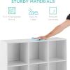 imageBest Choice Products 9Cube Storage Organizer 11in Shelf Opening Bookcase Display Shelf Customizable w 3 Removable Back Panels  GreigeWhite