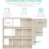 imageBest Choice Products 9Cube Storage Organizer 11in Shelf Opening Bookcase Display Shelf Customizable w 3 Removable Back Panels  GreigeWhitewash