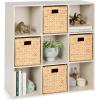imageBest Choice Products 9Cube Storage Organizer 11in Shelf Opening Bookcase Display Shelf Customizable w 3 Removable Back Panels  GreigeWhitewash