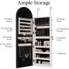 imageBest Choice Products Arch Mirror Jewelry Cabinet Jewelry Storage Organizer Armoire Lockable Wall or Door Mountable FullLength Mirror  BlackBlack
