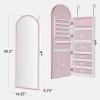 imageBest Choice Products Arch Mirror Jewelry Cabinet Jewelry Storage Organizer Armoire Lockable Wall or Door Mountable FullLength Mirror  BlackRose Gold