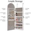imageBest Choice Products Arch Mirror Jewelry Cabinet Jewelry Storage Organizer Armoire Lockable Wall or Door Mountable FullLength Mirror  BlackSilver