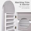 imageBest Choice Products Arch Mirror Jewelry Cabinet Jewelry Storage Organizer Armoire Lockable Wall or Door Mountable FullLength Mirror  BlackSilver