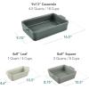 imageBest Choice Products Bakeware Set Baking Dish Set 3Piece Nonstick ToxinFree Ceramic Serving Dishes Casserole Bread Loaf Square Pan SpaceSaving Nesting Design  Vanilla ButtercreamFrench Gray
