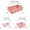 imageBest Choice Products Bakeware Set Baking Dish Set 3Piece Nonstick ToxinFree Ceramic Serving Dishes Casserole Bread Loaf Square Pan SpaceSaving Nesting Design  Vanilla ButtercreamPink Champagne