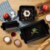 imageBest Choice Products Bakeware Set Baking Dish Set 3Piece Nonstick ToxinFree Ceramic Serving Dishes Casserole Bread Loaf Square Pan SpaceSaving Nesting Design  Vanilla ButtercreamBlack Licorice