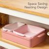 imageBest Choice Products Bakeware Set Baking Dish Set 3Piece Nonstick ToxinFree Ceramic Serving Dishes Casserole Bread Loaf Square Pan SpaceSaving Nesting Design  Vanilla ButtercreamPink Champagne