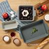 imageBest Choice Products Bakeware Set Baking Dish Set 3Piece Nonstick ToxinFree Ceramic Serving Dishes Casserole Bread Loaf Square Pan SpaceSaving Nesting Design  Vanilla ButtercreamFrench Gray