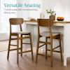 imageBest Choice Products Bar Stool Set of 2 Modern Farmhouse Counter Height Stools wArmless Upholstered Cushioned Seat Wooden Curved Backrest  WalnutCreamWalnutGray