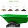 imageBest Choice Products DualWheel Home Utility Yard Wheelbarrow Garden Cart wBuiltin Stand for Lawn Gardening Construction  GrayBright Green