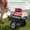 imageBest Choice Products DualWheel Home Utility Yard Wheelbarrow Garden Cart wBuiltin Stand for Lawn Gardening Construction  GrayBright Green