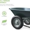 imageBest Choice Products DualWheel Home Utility Yard Wheelbarrow Garden Cart wBuiltin Stand for Lawn Gardening Construction  GrayDark Gray