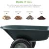 imageBest Choice Products DualWheel Home Utility Yard Wheelbarrow Garden Cart wBuiltin Stand for Lawn Gardening Construction  GrayDark Gray
