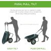 imageBest Choice Products DualWheel Home Utility Yard Wheelbarrow Garden Cart wBuiltin Stand for Lawn Gardening Construction  GrayDark Gray